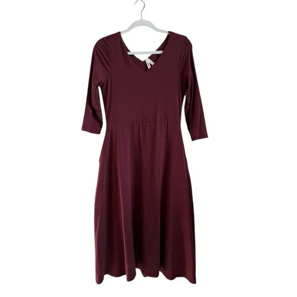 Pact | Dresses | Pact Womens Raisin Fit Flare Midi Party Dress Organic  Cotton Size Large | Poshmark